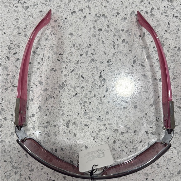 DoG SPORT SUNGLASSES WOMEN PINK SILVER FRAME UV-400 WRAP IMPACT RESISTANT SHINE - Picture 2 of 9